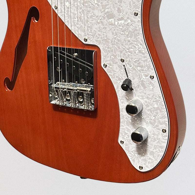 Aria TEG-TL Modern Classic Thinline Semi Hollow Tele Style Electric Guitar - Natural