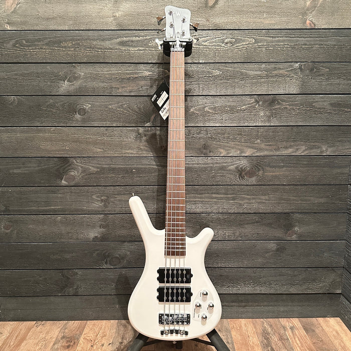 Warwick RockBass Corvette $$ 5-String Electric Bass Guitar - White