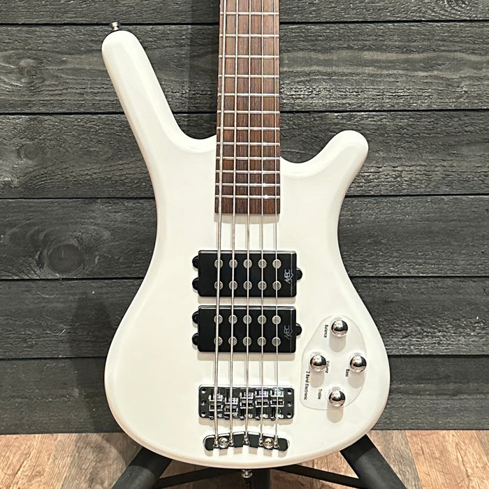 Warwick RockBass Corvette $$ 5-String Electric Bass Guitar - White