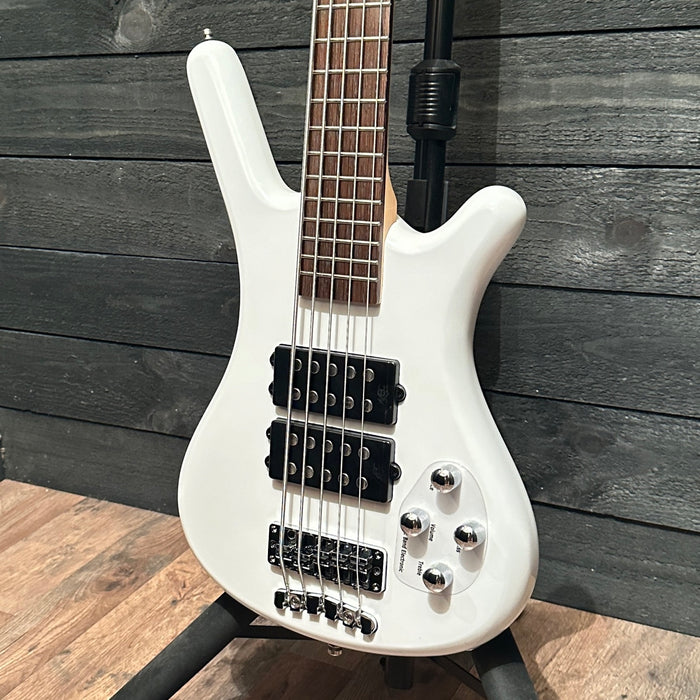 Warwick RockBass Corvette $$ 5-String Electric Bass Guitar - White