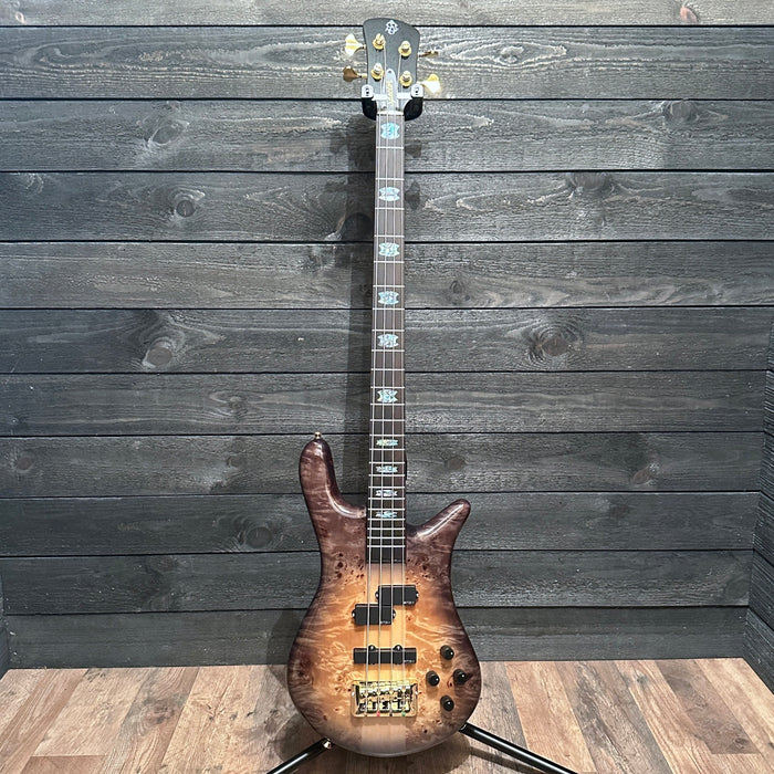 Spector Euro 4 Custom 4 String Electric Bass Guitar w/ Bag - Natural Black Burst Gloss