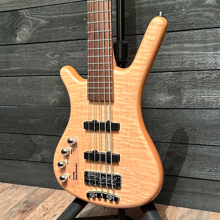 Warwick RockBass Corvette Premium 5 String Left Handed Electric Bass Guitar - Natural