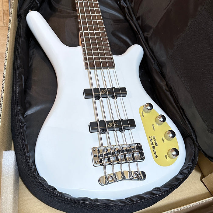 Warwick RockBass Corvette Basic 5 String Electric Bass Guitar - White