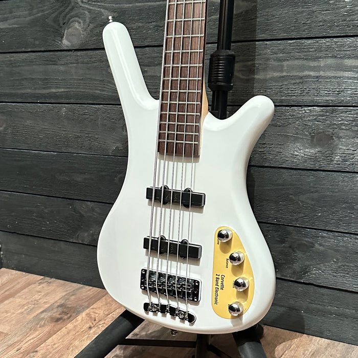 Warwick RockBass Corvette Basic 5 String Electric Bass Guitar - White