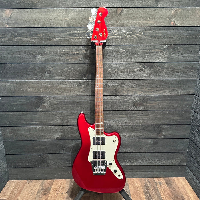 Fender Squier Limited Edition Paranormal Rascal Bass HH 4-String Electric Bass Guitar - Candy Apple Red