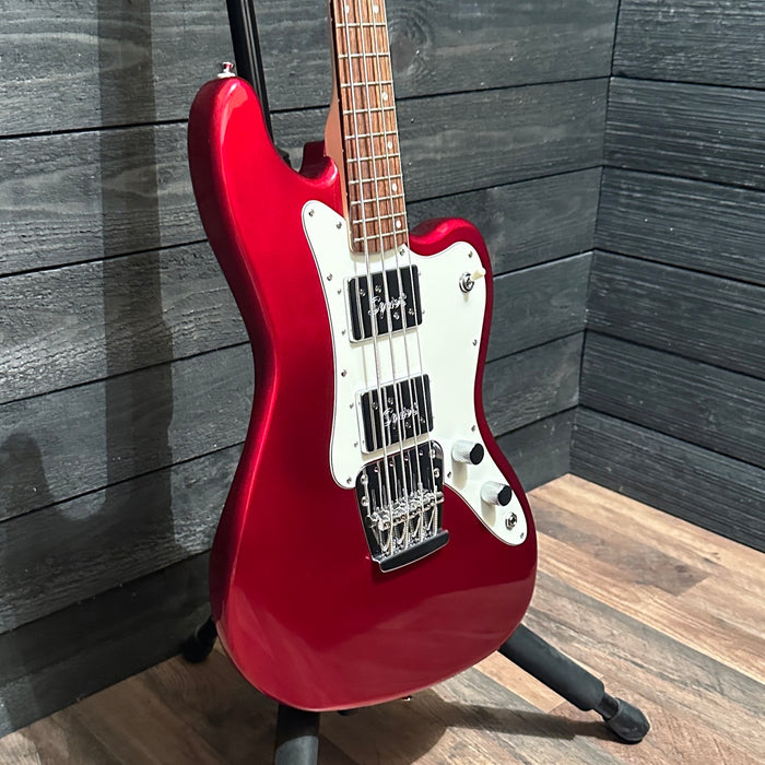 Fender Squier Limited Edition Paranormal Rascal Bass HH 4-String Electric Bass Guitar - Candy Apple Red