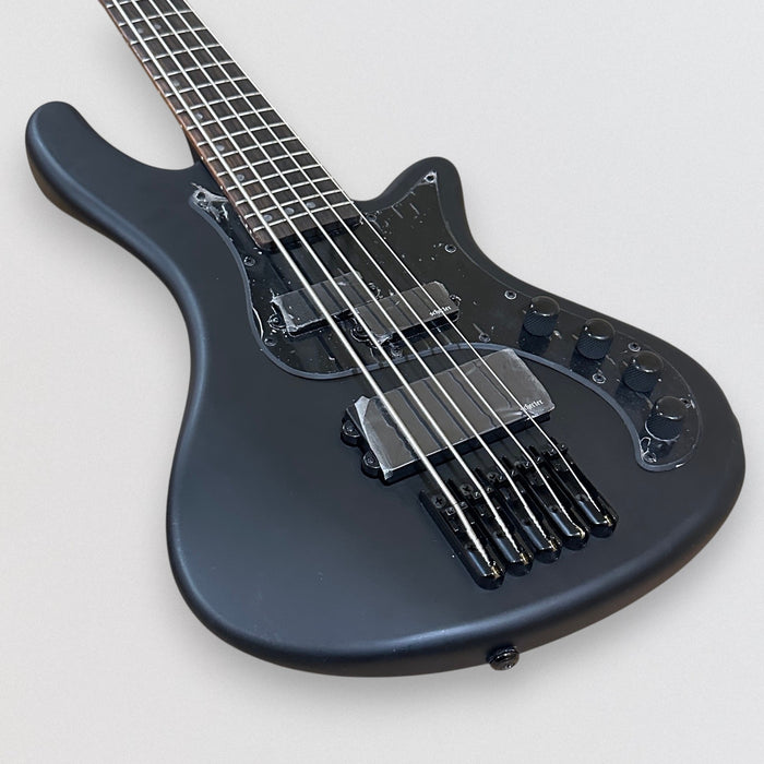 Schecter Guitar Research Stiletto Stealth-5 5 String Electric Bass Guitar - Satin Black