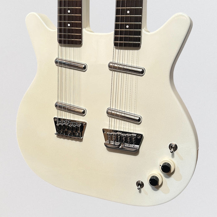 Danelectro Doubleneck Electric Guitar - White Pearl