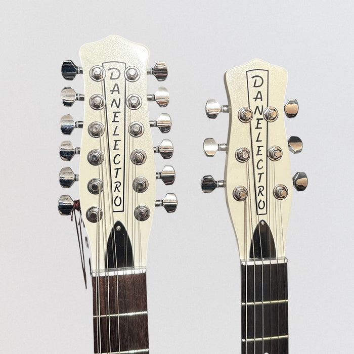 Danelectro Doubleneck Electric Guitar - White Pearl