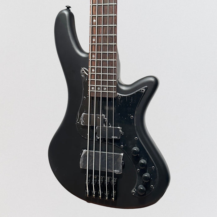 Schecter Guitar Research Stiletto Stealth-5 5 String Electric Bass Guitar - Satin Black