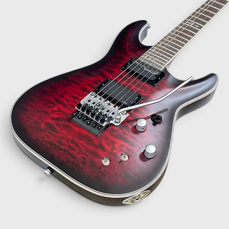 Schecter Guitar Research C-1 Platinum FR S Electric Guitar - Satin Crimson Red Burst