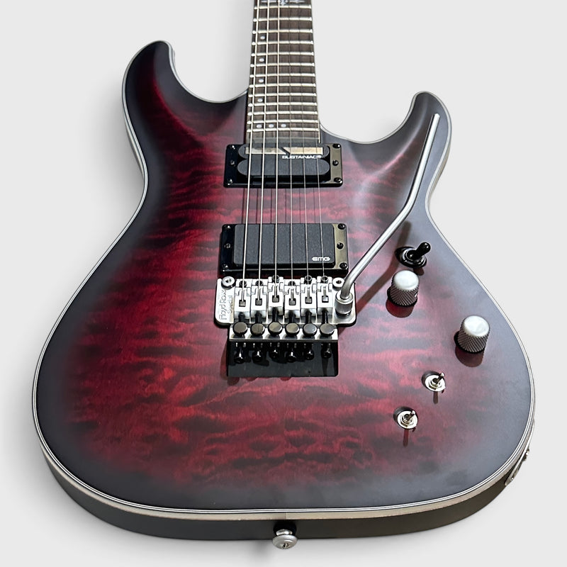 Schecter Guitar Research C-1 Platinum FR S Electric Guitar - Satin Crimson Red Burst