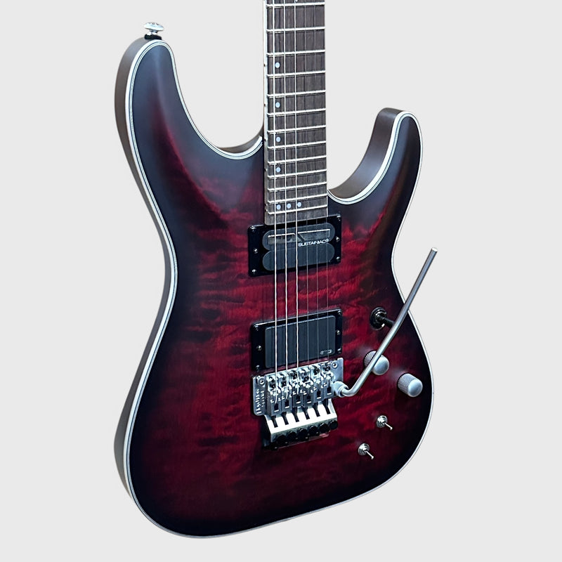 Schecter Guitar Research C-1 Platinum FR S Electric Guitar - Satin Crimson Red Burst