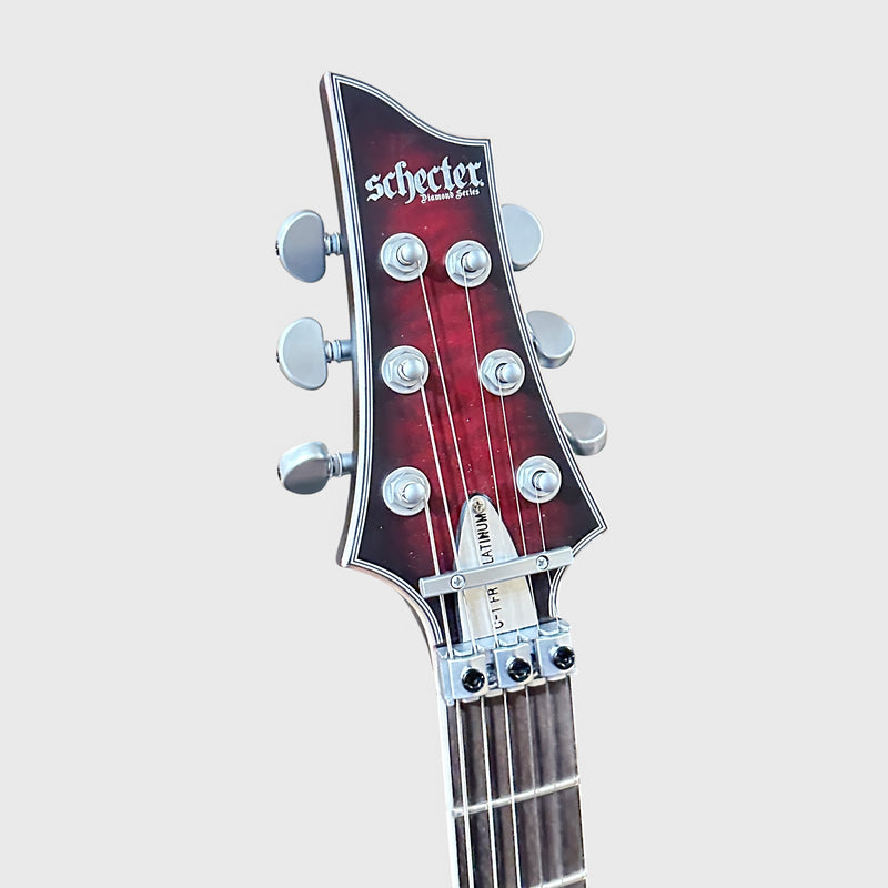 Schecter Guitar Research C-1 Platinum FR S Electric Guitar - Satin Crimson Red Burst
