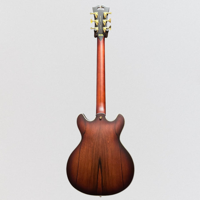 D'Angelico Deluxe Mini DC Semi Hollow Body Electric Guitar - Satin Brown Burst