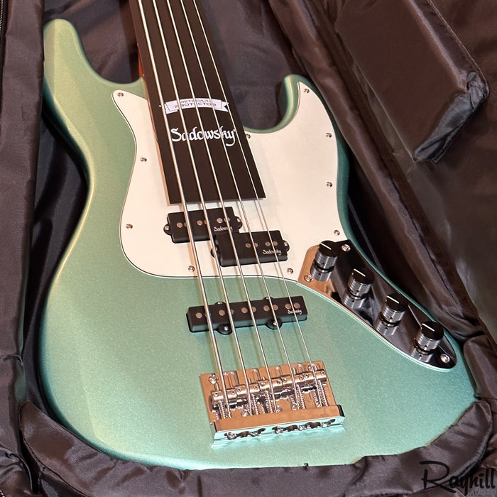 Sadowsky MetroExpress Hybrid PJ 5-String Morado Sage Electric Bass Guitar 2023 SMX