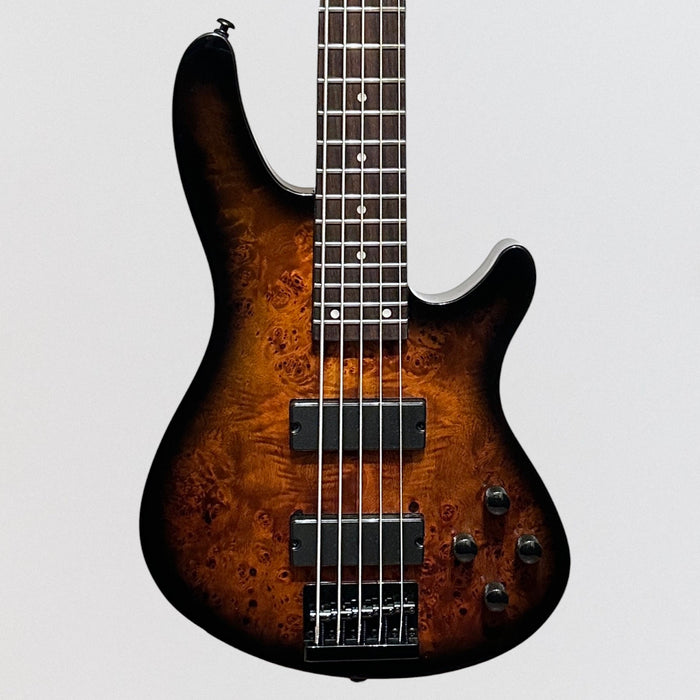 Schecter C-5 Standard 5 String Electric Bass Guitar - Tobacco Burl