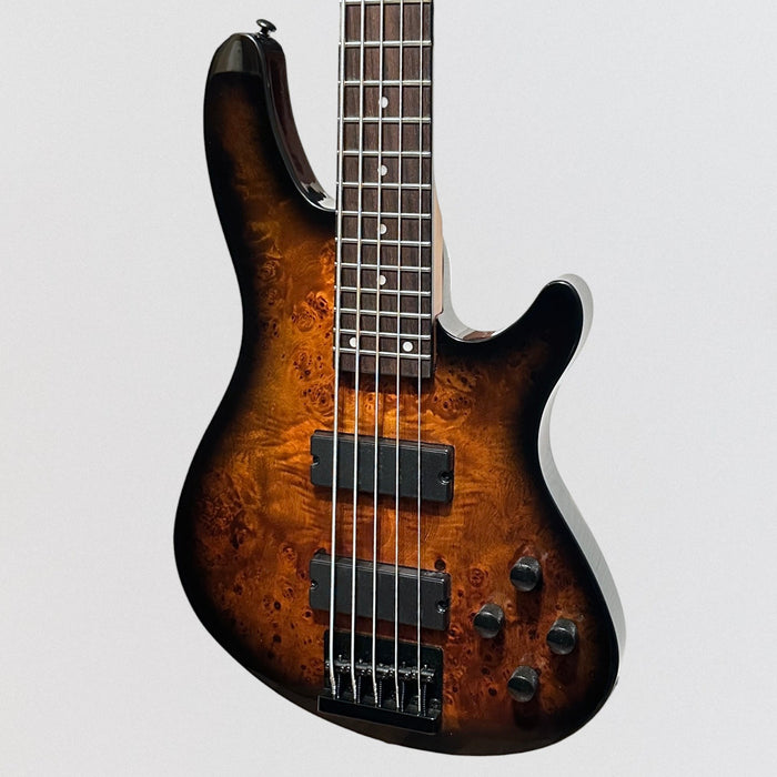 Schecter C-5 Standard 5 String Electric Bass Guitar - Tobacco Burl