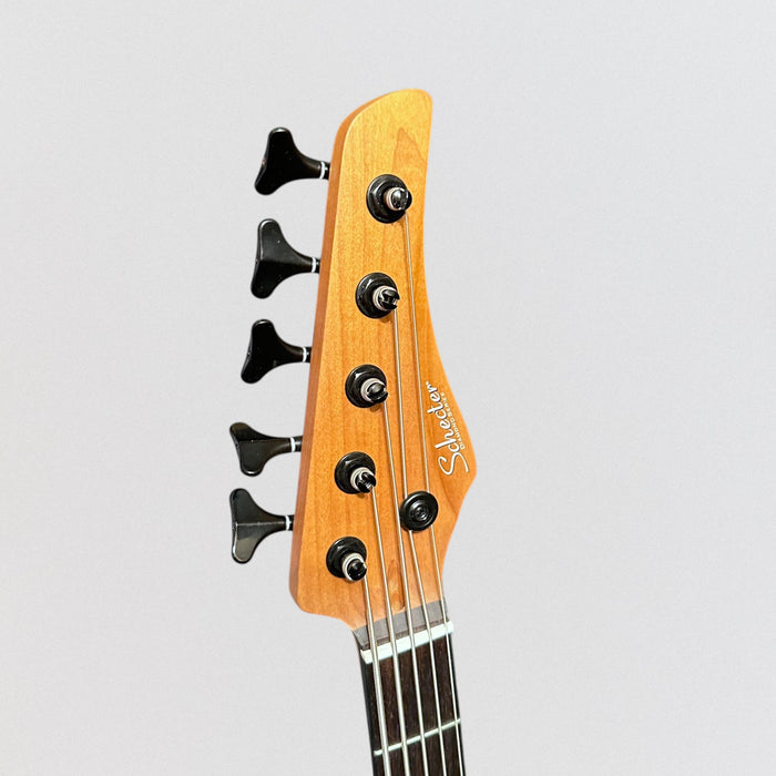 Schecter C-5 Standard 5 String Electric Bass Guitar - Tobacco Burl