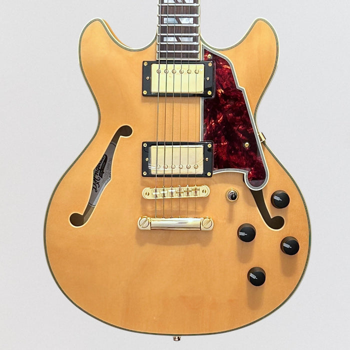 D'Angelico Deluxe Mini DC Semi Hollow Body Electric Guitar - Satin Honey