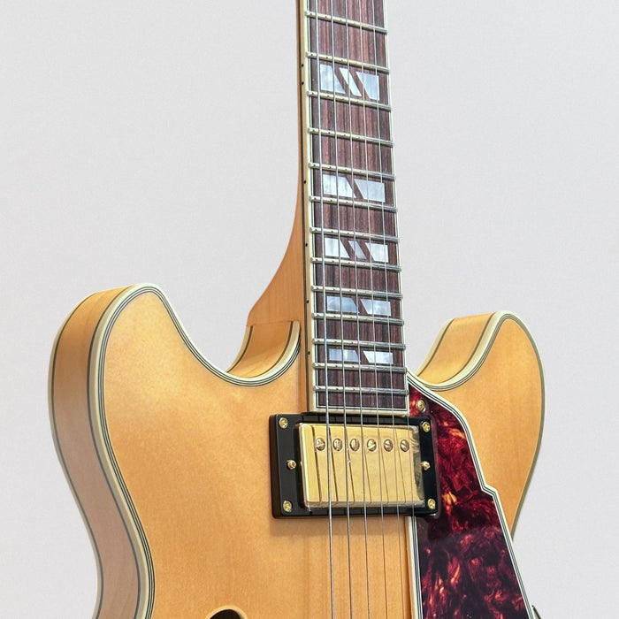 D'Angelico Deluxe Mini DC Semi Hollow Body Electric Guitar - Satin Honey