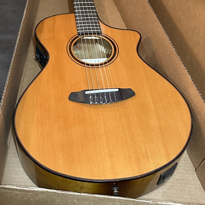 Breedlove Pursuit Exotic S Concert CE Nylon String Acoustic-Electric Guitar - Natural Amber