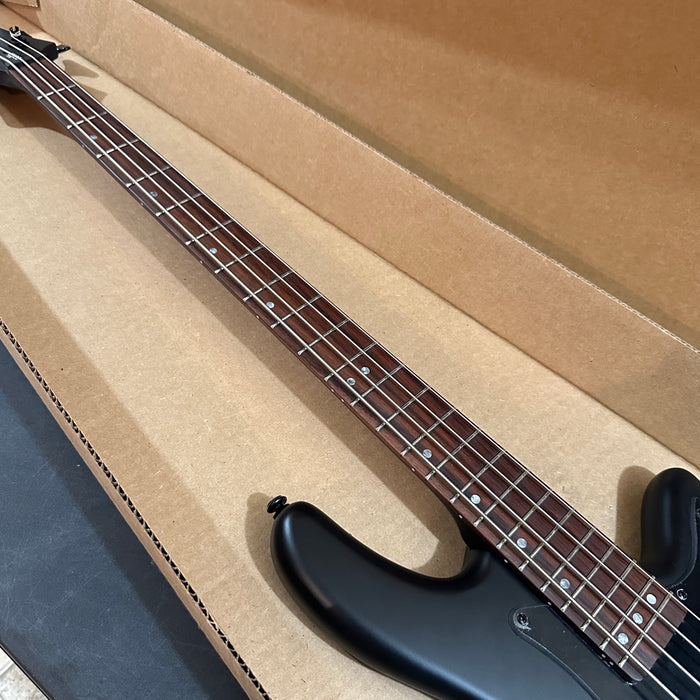 Schecter Stiletto Stealth 4 String Satin Black Electric Bass Guitar - Black