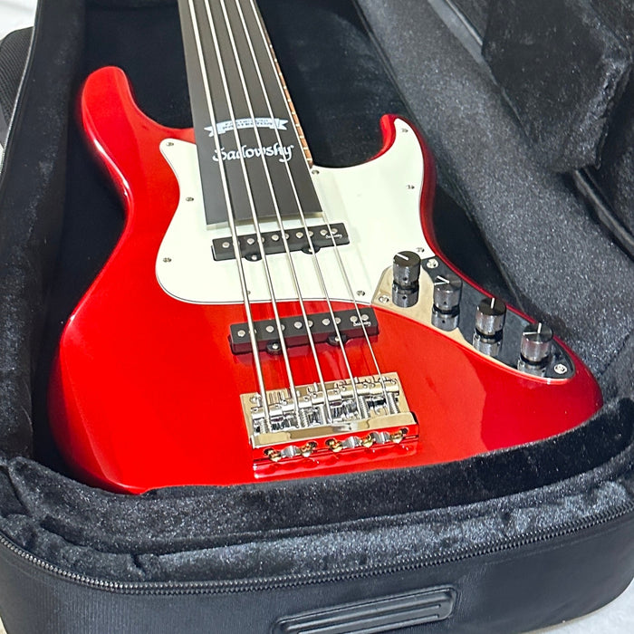 Sadowsky MetroExpress 22-Fret Will Lee Artist Line Bass Morado Board 5-String Electric Bass Guitar - Candy Apple Red