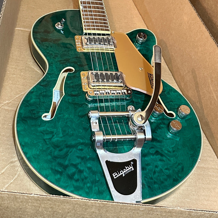 Gretsch G5655TQM Electromatic Center Block Jr. Single-Cut with Bigsby Electric Guitar Green