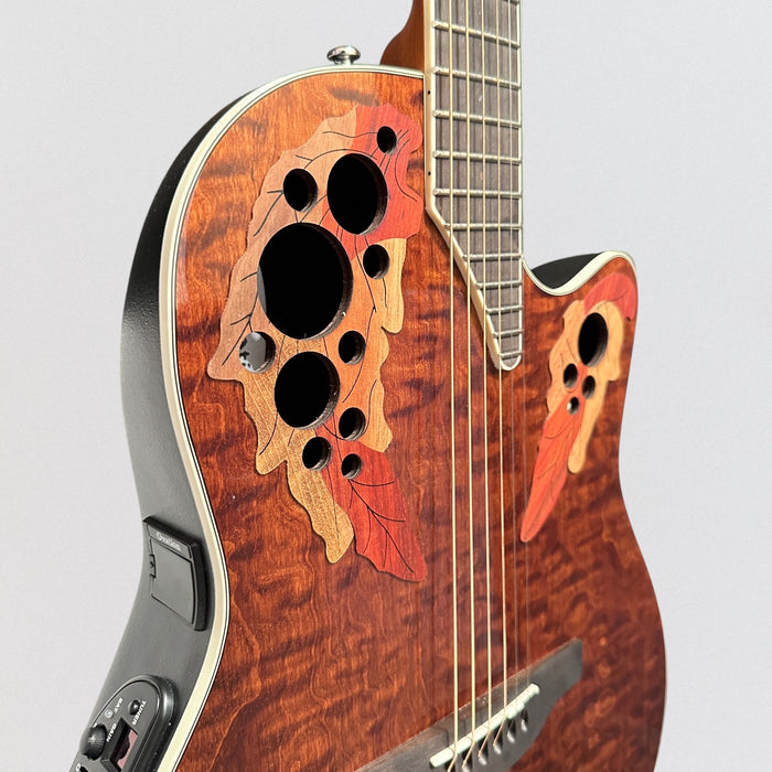 Ovation Celebrity Elite CE48P-TGE Super Shallow Acoustic-Electric Guitar - Tiger Eye