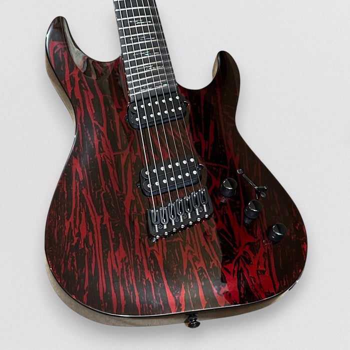 Schecter C-7 Multiscale Silver Mountain Electric Guitar - Blood Moon