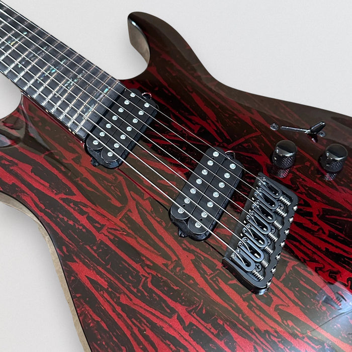 Schecter C-7 Multiscale Silver Mountain Electric Guitar - Blood Moon