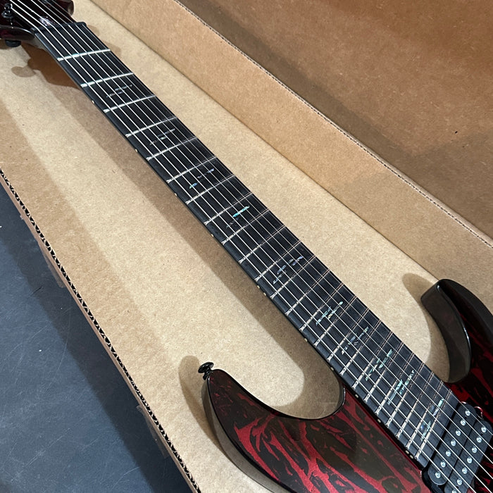 Schecter C-7 Multiscale Silver Mountain Electric Guitar - Blood Moon