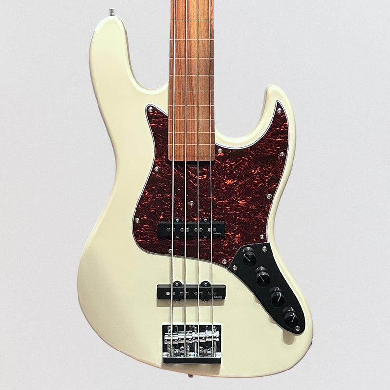Sadowsky MetroExpress Vintage JJ Morado Board 4 String Fretless Electric Bass Guitar - White