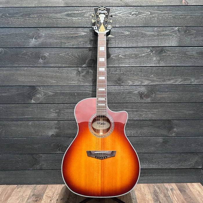 D'Angelico Premier Gramercy Single-Cutaway Grand Auditorium Acoustic-Electric Guitar - Iced Tea Burst