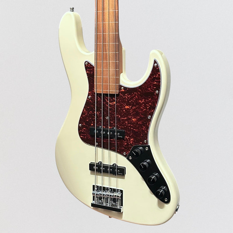 Sadowsky MetroExpress Vintage JJ Morado Board 4 String Fretless Electric Bass Guitar - White