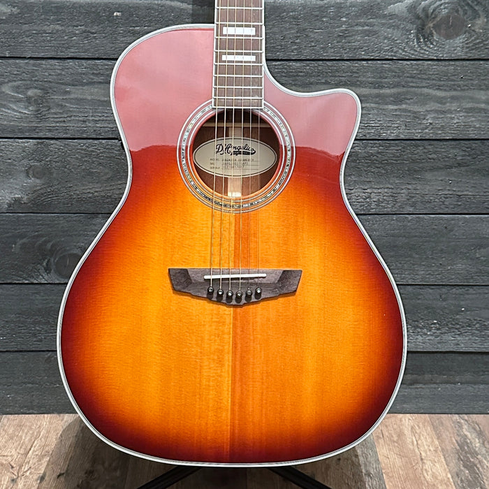 D'Angelico Premier Gramercy Single-Cutaway Grand Auditorium Acoustic-Electric Guitar - Iced Tea Burst