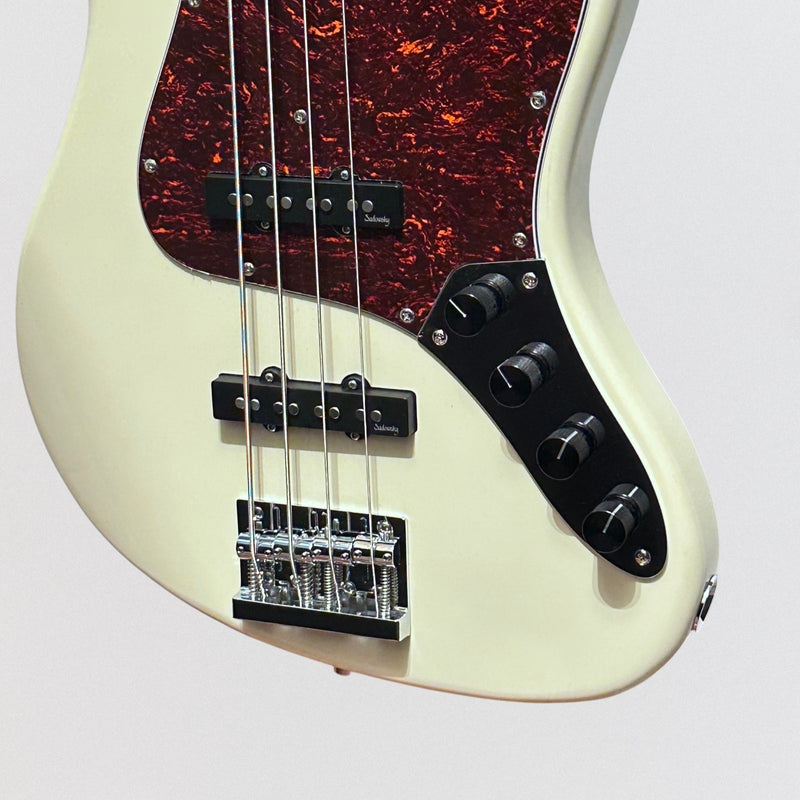 Sadowsky MetroExpress Vintage JJ Morado Board 4 String Fretless Electric Bass Guitar - White