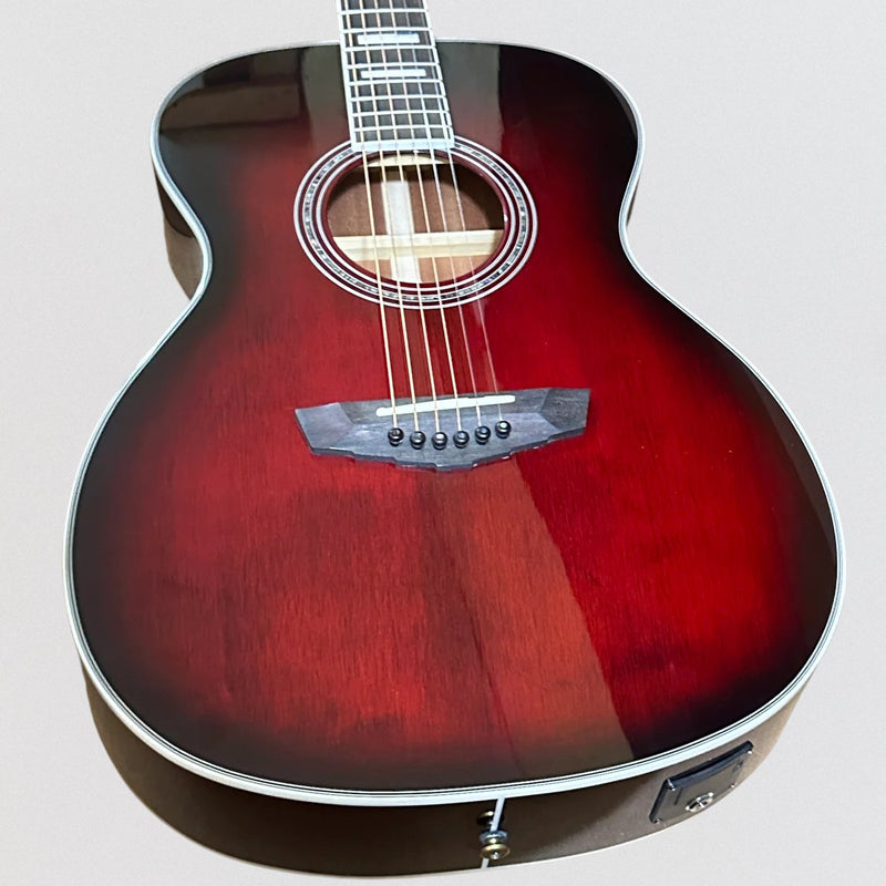 D'Angelico Premier Tammany Orchestra Acoustic-Electric Guitar - Trans Black Cherry Burst