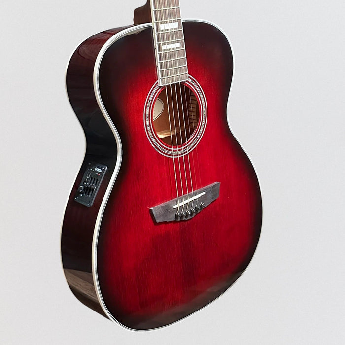 D'Angelico Premier Tammany Orchestra Acoustic-Electric Guitar - Trans Black Cherry Burst