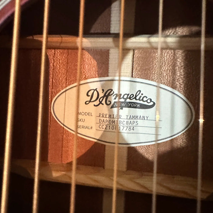 D'Angelico Premier Tammany Orchestra Acoustic-Electric Guitar - Trans Black Cherry Burst