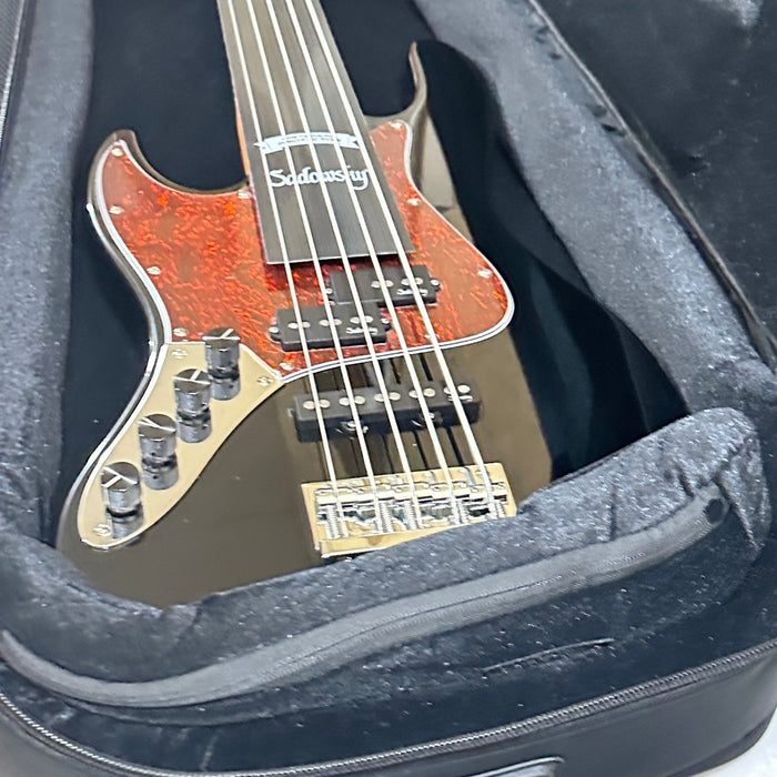 Sadowsky MetroExpress 21 Fret Hybrid PJ 5 String Maple Board Lefthand Electric Bass Guitar - Black