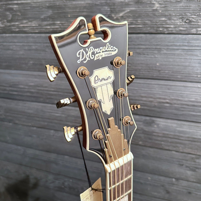 D'Angelico Premier Bowery Cutaway Dreadnought Acoustic-Electric Guitar - Trans Black Cherry Burst