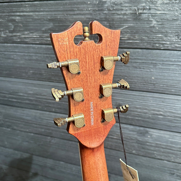 D'Angelico Premier Bowery Cutaway Dreadnought Acoustic-Electric Guitar - Trans Black Cherry Burst