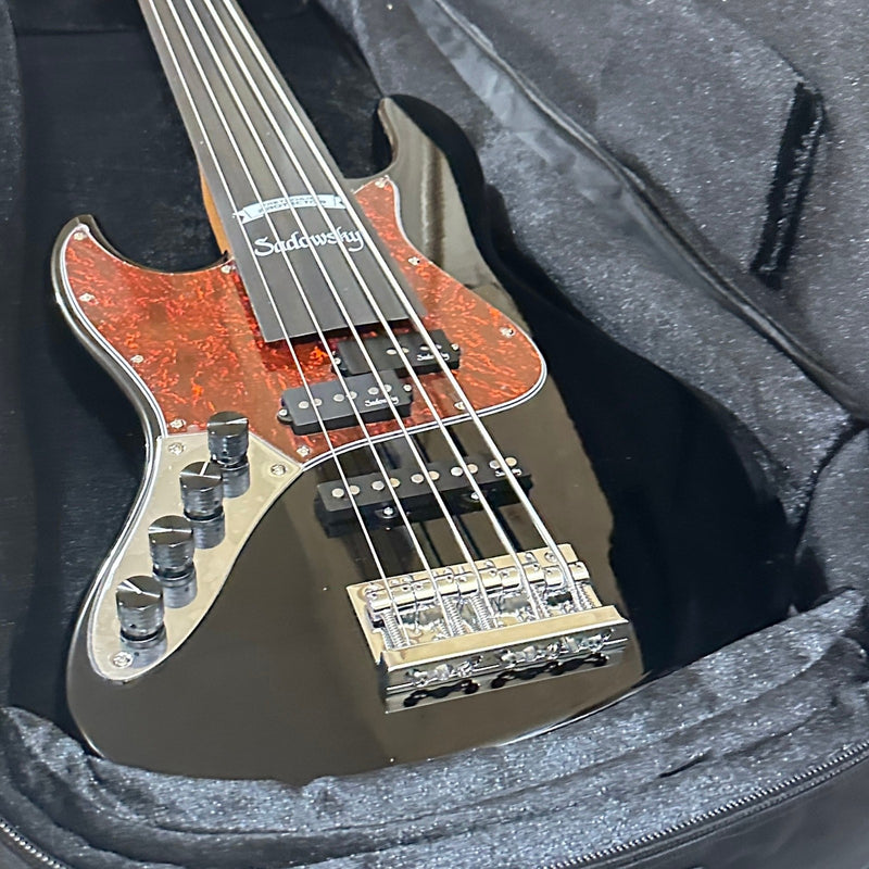 Sadowsky MetroExpress 21 Fret Hybrid PJ 5 String Morado Board Lefthand Electric Bass Guitar - Black