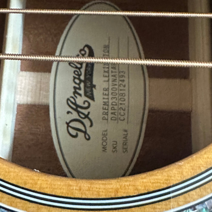 D'Angelico Premier Series Lexington Dreadnought Acoustic-Electric Guitar - Vintage Natural