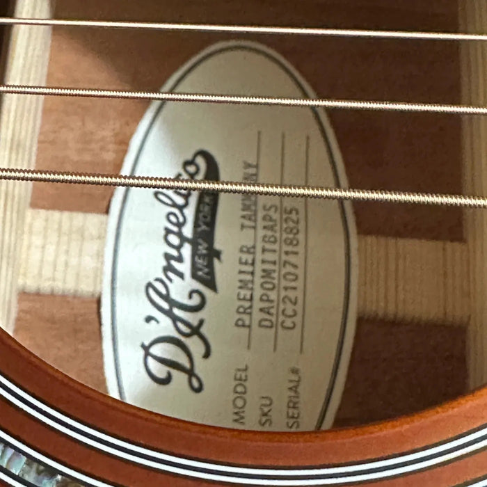 D'Angelico Premier Tammany Orchestra Acoustic-Electric Guitar - Ice Tea Burst