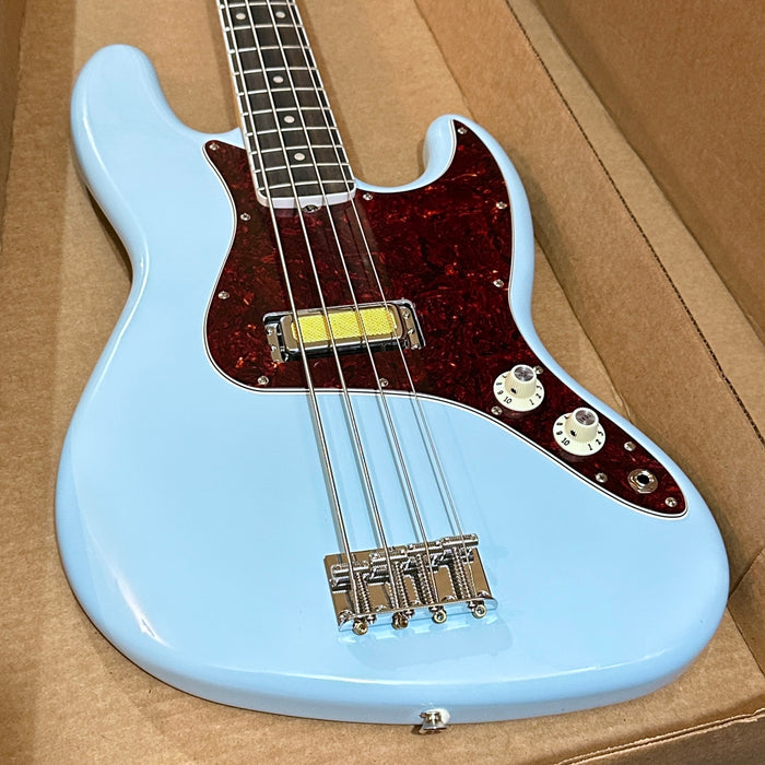 Fender Gold Foil Jazz Bass 4 String Electric Bass Guitar 2022 - Sonic Blue
