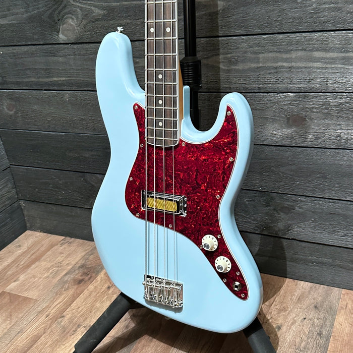 Fender Gold Foil Jazz Bass 4 String Electric Bass Guitar 2022 - Sonic Blue