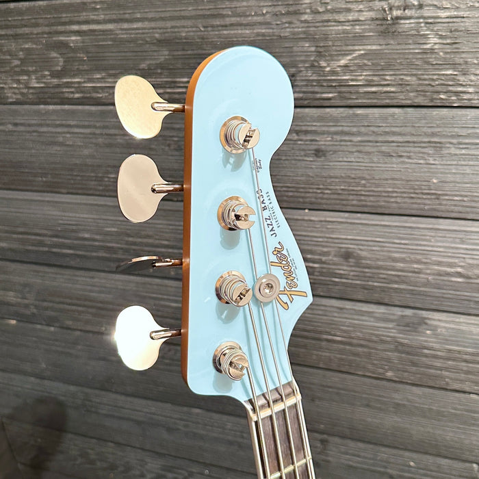 Fender Gold Foil Jazz Bass 4 String Electric Bass Guitar 2022 - Sonic Blue